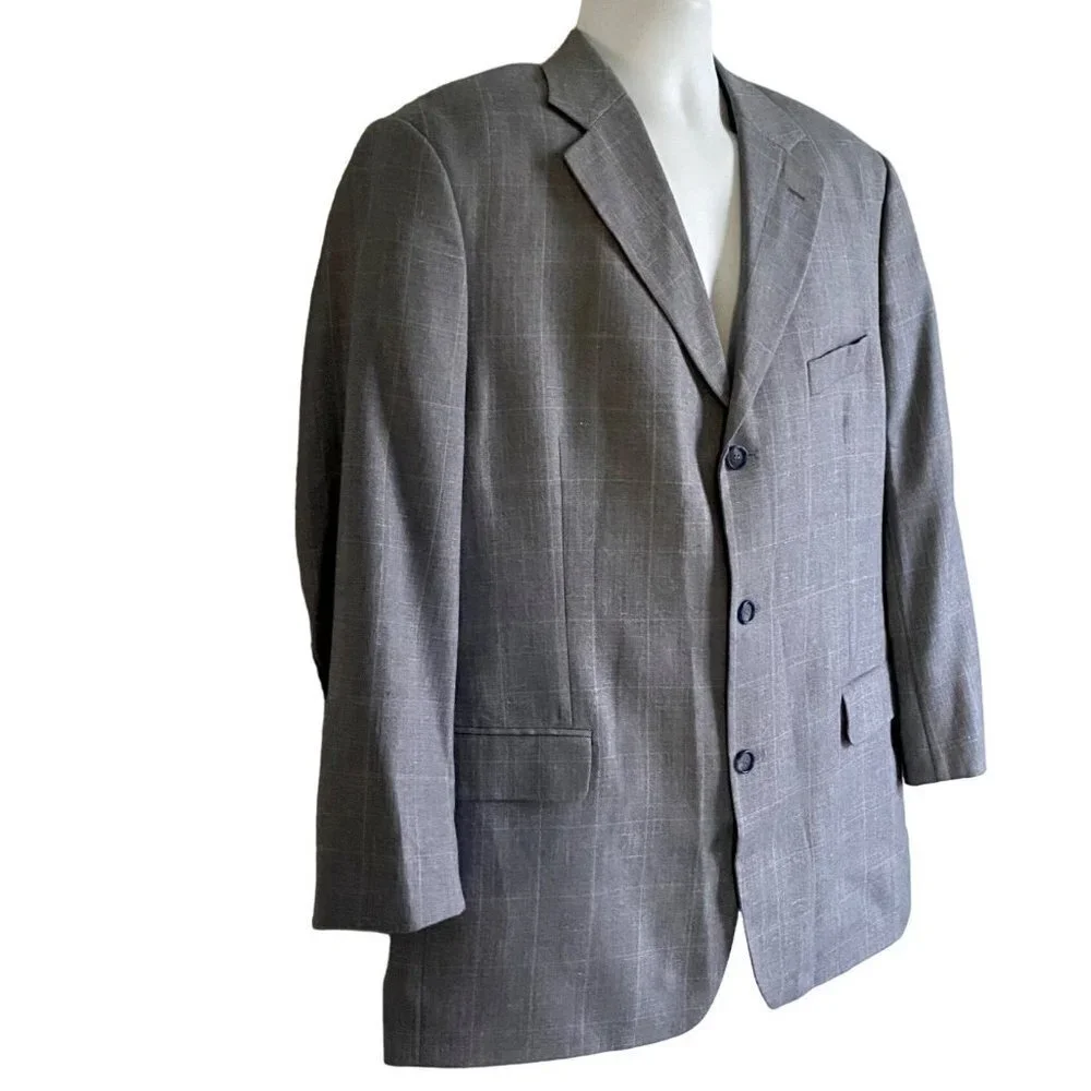 Alan Flusser 3 Button Sport Coat Jacket Blazer 44R